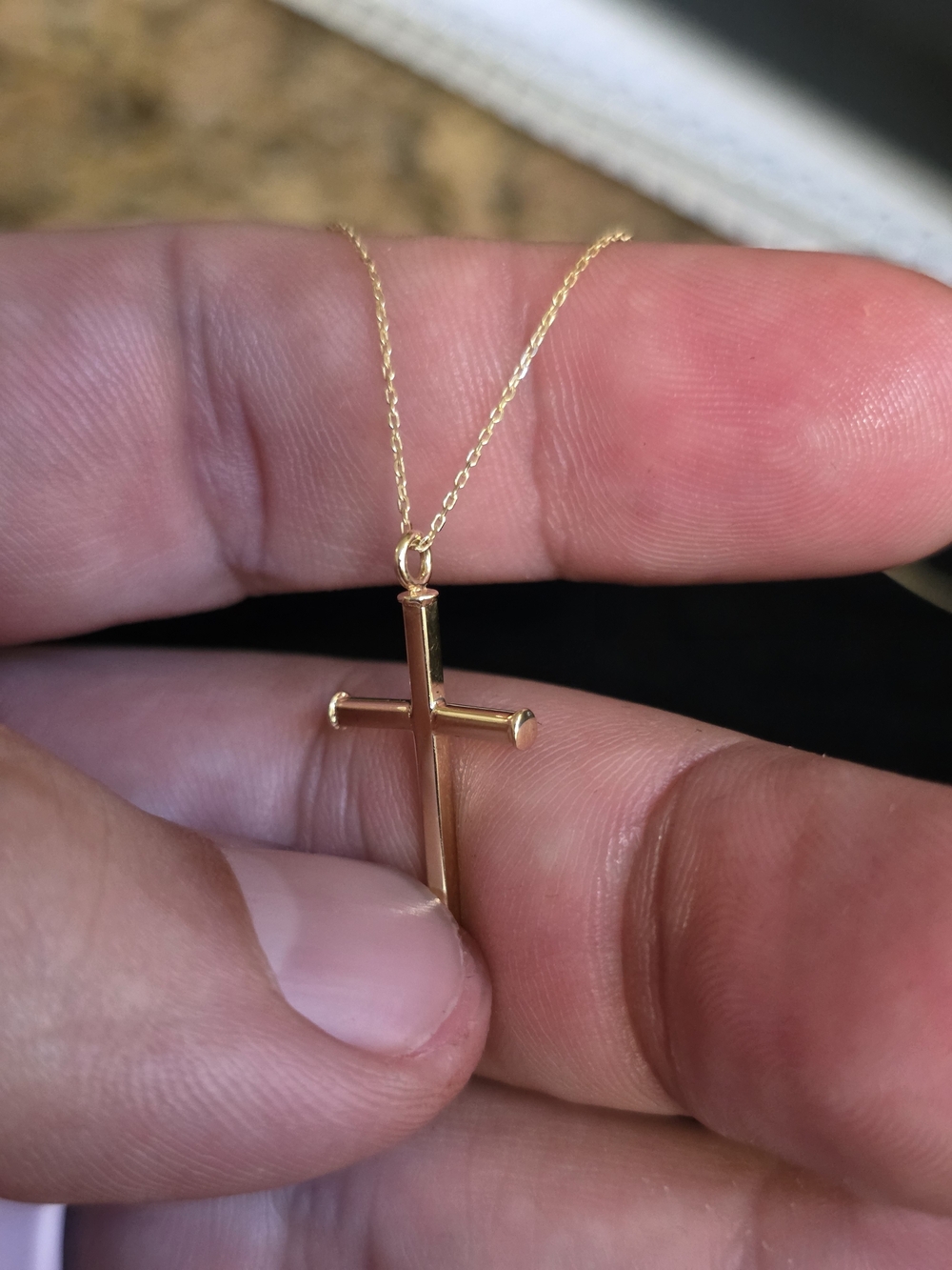 10K Gold Cross Pendant Necklace